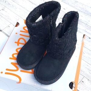Jumping Beans Reagann Toddler Girl   Winter Boots Sz 9T Zip Up Black